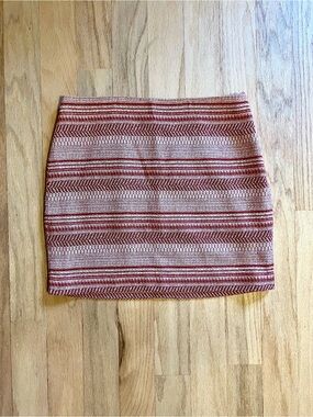 Banana Republic Red and Cream Striped Mini Skirt